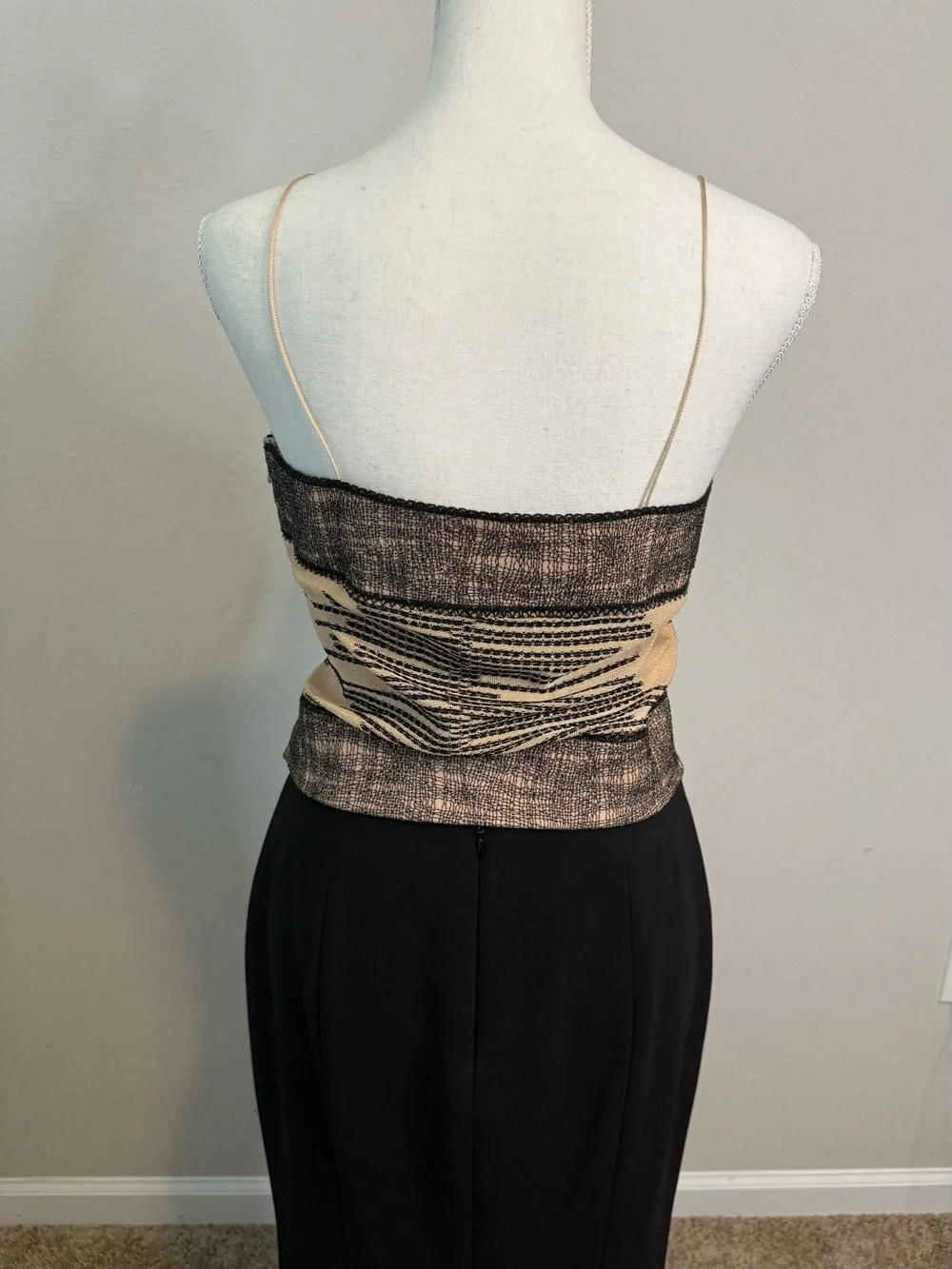 Stunning CHANEL 03P Spring 2003 Black Beige Knit Tube Top Sz 40 France